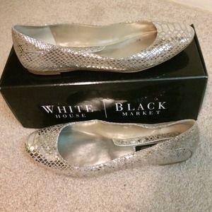 White House Black Market metallic flats