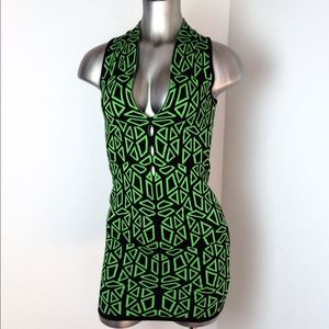 New Cashmere dress in black & green size small