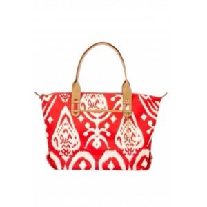 Stella & Dot Red ikat tote bag