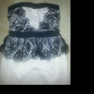 * SOLD * Gold and black lace peplum dress