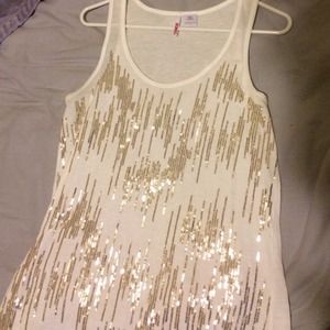 Gold sequence white tank