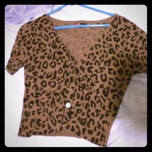 Forever 21 leopard cardigan