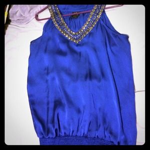 Silk royal blue top
