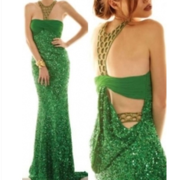 BEAUTIFUL SCALA PROM DRESS *BLACK & SILVER*