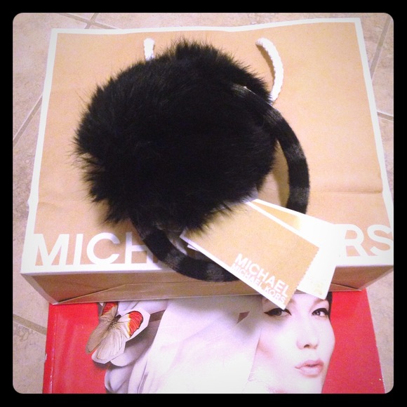 Michael Kors rabbit fur ear muffs