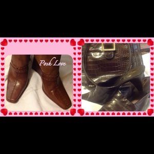 Diba Brown Wedge Mules  8.5 & Liz Mules & Purse