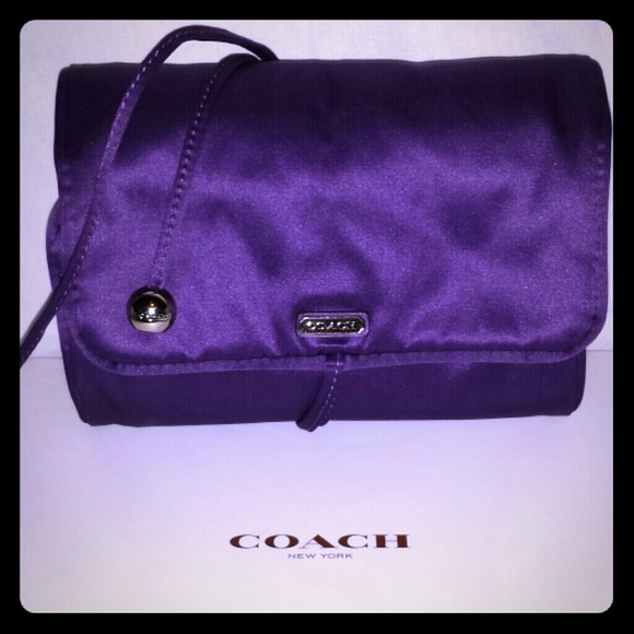 NWT Coach purple travel roll case