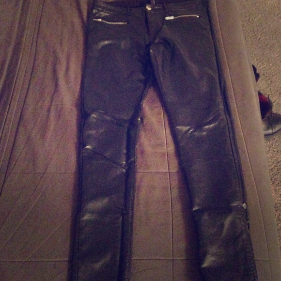Faux leather pants