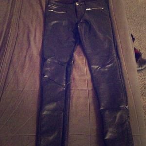 Faux leather pants