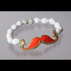 Mustache beaded bracelet