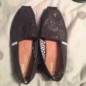 Black Glittery Toms
