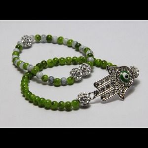 Green beaded bracelet