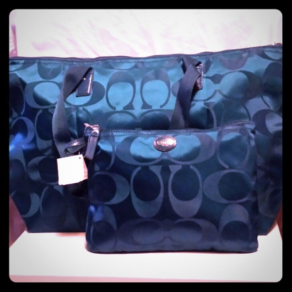 -SOLD-NWT Coach 2 piece dark plume nylon