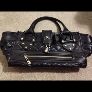 Large Burberry leather bag.