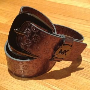 MK silver metallic small belt