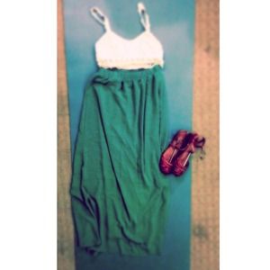 Forever 21 Aqua/Teal Maxi Skirt