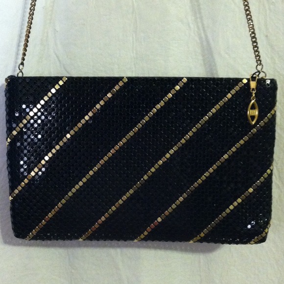 HOLD FOR SARAH black with gold purse/clutch.