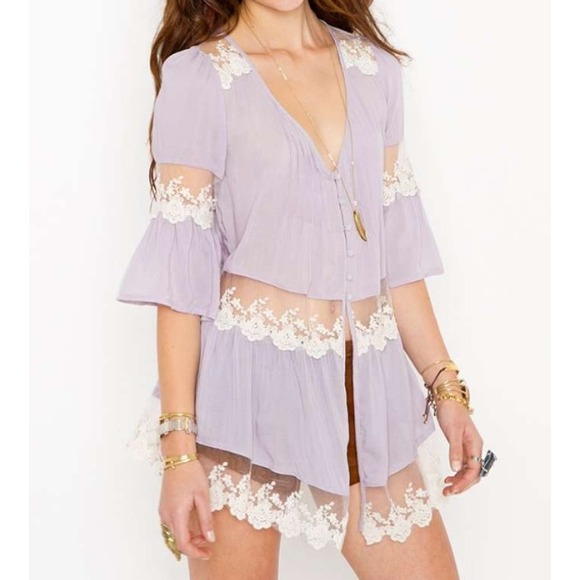 🚫sold🚫Nastygal Ashbury Lace Top - Picture 3 of 4