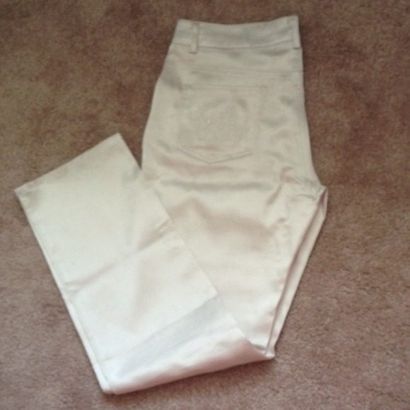 Skinny cream shimmering pant - Picture 2 of 3