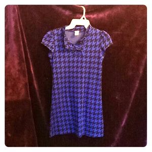 Retro print blue dress