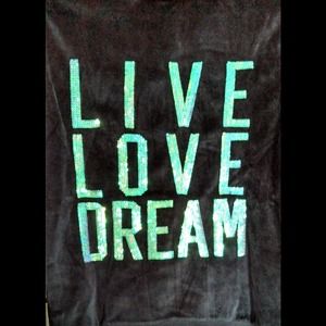 Live Love Dream Black Velour Sequined Hoodie