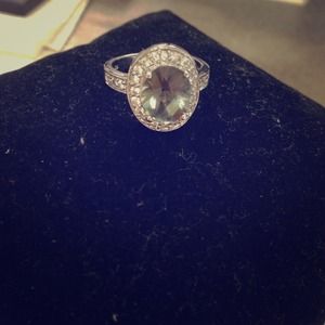 Sterling silver halo ring
