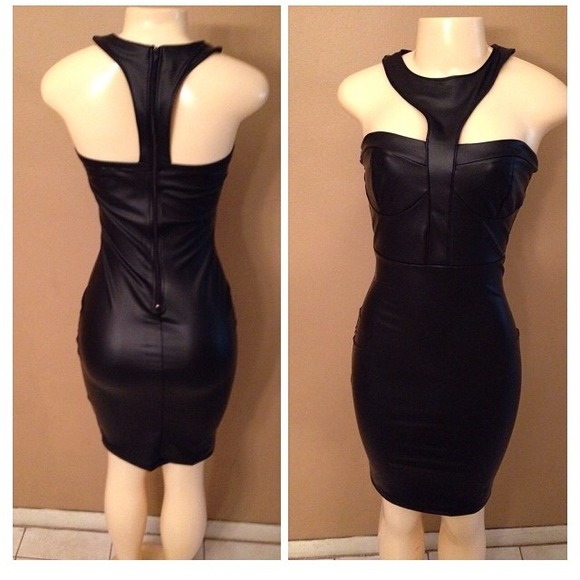 black tight fitted dress