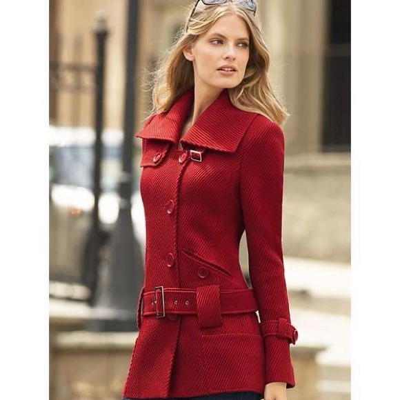 SOLD *** Moda XS Red Waist Peacoat Victoria Secret - Picture 1 of 3