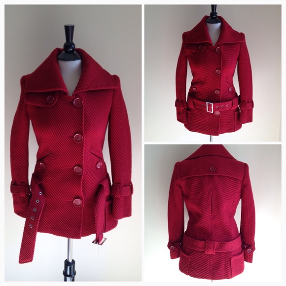 SOLD *** Moda XS Red Waist Peacoat Victoria Secret - Picture 2 of 3