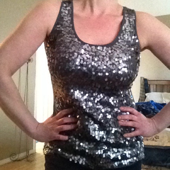 Apt. 9 gray sequins top