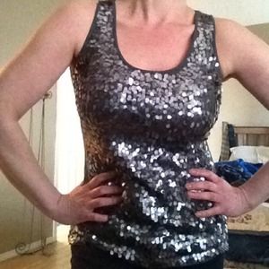 Apt. 9 gray sequins top