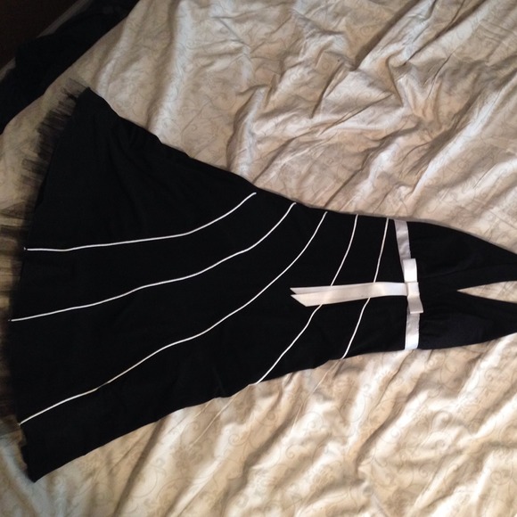 Black and white party dress