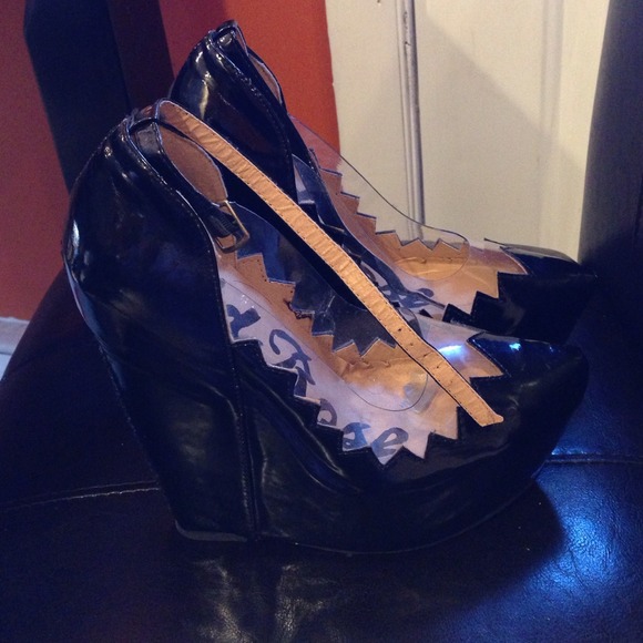 Black Patent Wedges