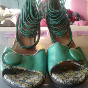 Miz Mooz real leather teal sandal
