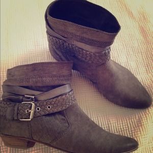 Steve Madden Dark Grey Suede Booties