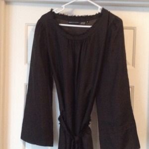 Black satin loose fit blouse