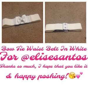 Bow Tie Waist Belt In White For @elisesantos💕