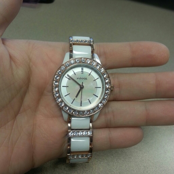 Fossil watch Ceramic and rose