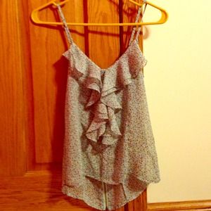 from forever 21!! sheer floral tank with ruffles