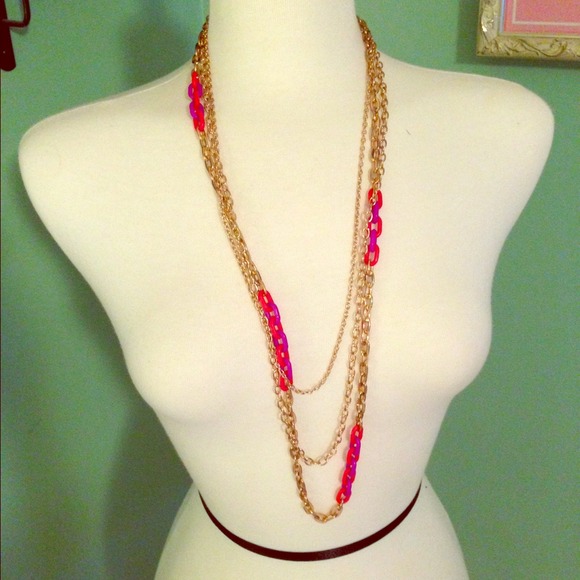 Multiple gold chain necklace