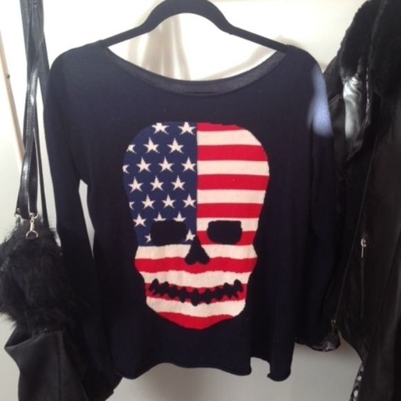 Brandy Melville Sweaters - Brandy Melville Navy Skull Sweater