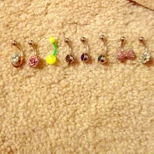 BELLY BUTTON RING BUNDLE!! eight rings!