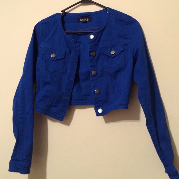 RESERVED!! Royal blue crop jacket