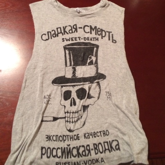 Blk/grey muscle tank