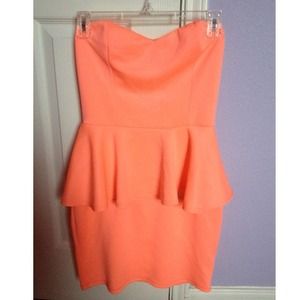 ❌SOLD❌ Coral Peplum Dress