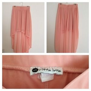 Pink High Low Skirt