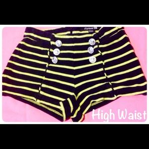 Black and yellow high waist sailor shorts 🎀