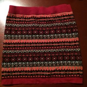 Red sweater-like skirt