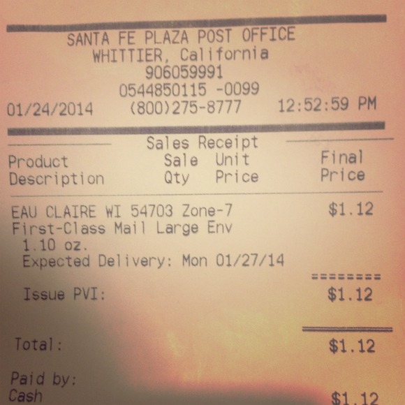 Proof of package! - Picture 1 of 1