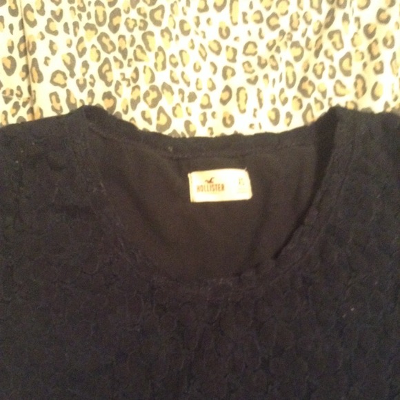 Navy blue hollister flower see through top - Picture 3 of 3